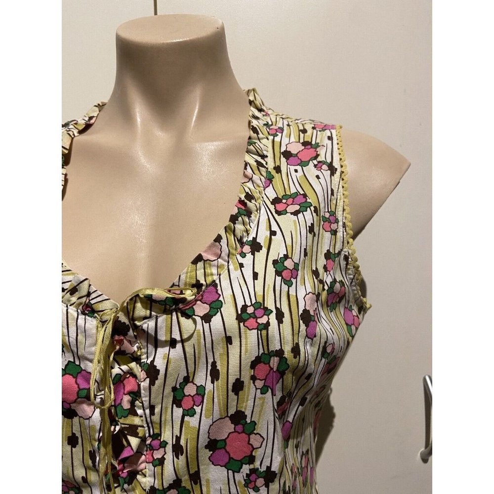 🌱 LISA HO cute Designer sleeveless cotton corset Blouse Shirt Top 10 lace up - Picture 16 of 16